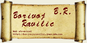 Borivoj Ravilić vizit kartica